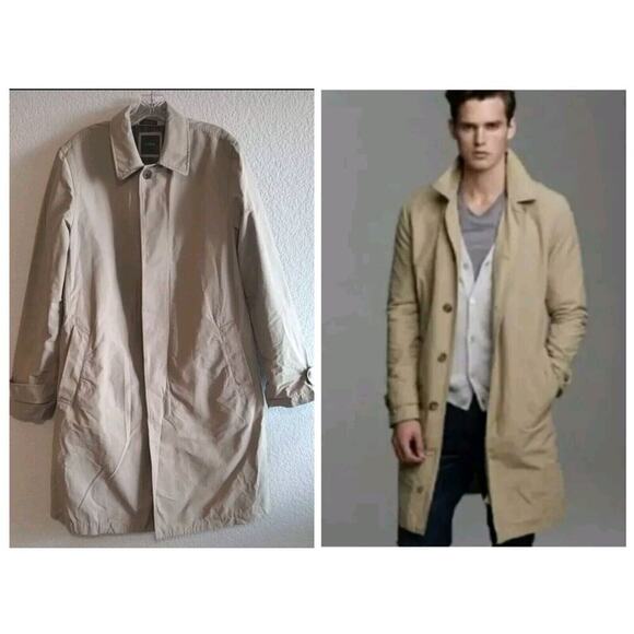 J. Crew NNT Sutherland Trench Coat Classic Preppy Tan Mid-length Cotton Jacket S - Picture 1 of 12